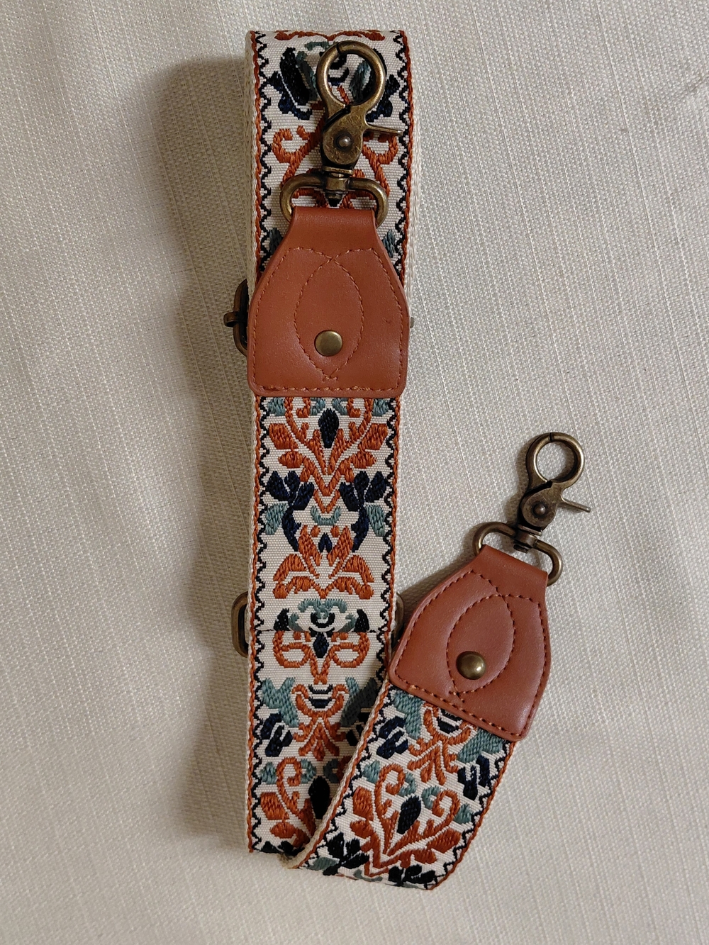 Bohemian Embroidered Strap w/ Rust & Teal Color NWOT*
